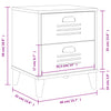 Stella Homewares Bedside Cabinet VIKEN Black Engineered Wood