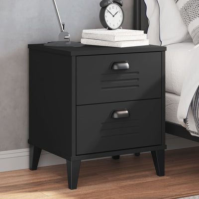 Stella Homewares Bedside Cabinet VIKEN Black Engineered Wood