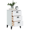 Stella Homewares Bedside Cabinet VIKEN White Engineered Wood