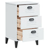 Stella Homewares Bedside Cabinet VIKEN White Engineered Wood