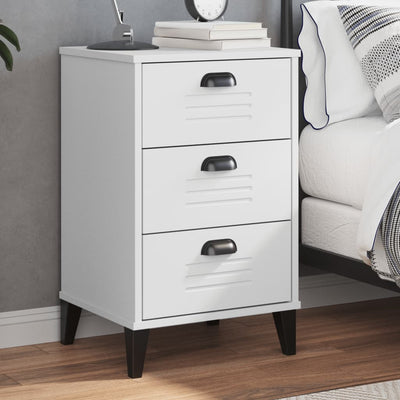 Stella Homewares Bedside Cabinet VIKEN White Engineered Wood