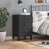 Stella Homewares Bedside Cabinet VIKEN Black Engineered Wood