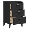 Stella Homewares Bedside Cabinet VIKEN Black Engineered Wood