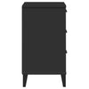 Stella Homewares Bedside Cabinet VIKEN Black Engineered Wood