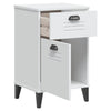 Stella Homewares Bedside Cabinet VIKEN White Engineered Wood