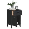 Stella Homewares Bedside Cabinet VIKEN Black Engineered Wood