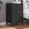 Stella Homewares Bedside Cabinet VIKEN Black Engineered Wood