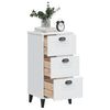 Stella Homewares Bedside Cabinet VIKEN White Engineered Wood