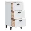 Stella Homewares Bedside Cabinet VIKEN White Engineered Wood