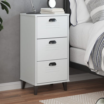 Stella Homewares Bedside Cabinet VIKEN White Engineered Wood