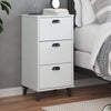 Stella Homewares Bedside Cabinet VIKEN White Engineered Wood