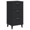 Stella Homewares Bedside Cabinet VIKEN Black Engineered Wood