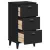 Stella Homewares Bedside Cabinet VIKEN Black Engineered Wood