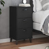 Stella Homewares Bedside Cabinet VIKEN Black Engineered Wood