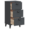 Stella Homewares Bedside Cabinet VIKEN Anthracite Grey Engineered Wood