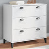 Stella Homewares Drawer Cabinet VIKEN White Engineered Wood