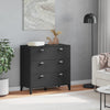 Stella Homewares Drawer Cabinet VIKEN Black Engineered Wood
