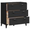 Stella Homewares Drawer Cabinet VIKEN Black Engineered Wood