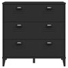 Stella Homewares Drawer Cabinet VIKEN Black Engineered Wood