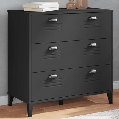 Stella Homewares Drawer Cabinet VIKEN Black Engineered Wood