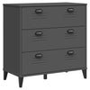 Stella Homewares Drawer Cabinet VIKEN Anthracite Grey Engineered Wood