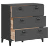Stella Homewares Drawer Cabinet VIKEN Anthracite Grey Engineered Wood