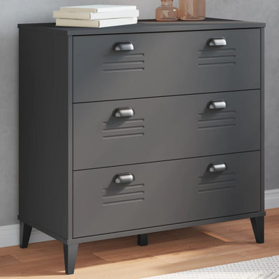 Stella Homewares Drawer Cabinet VIKEN Anthracite Grey Engineered Wood