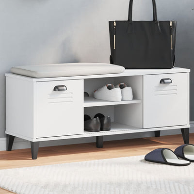Stella Homewares Shoe Bench VIKEN White 106x35x45 cm Engineered Wood