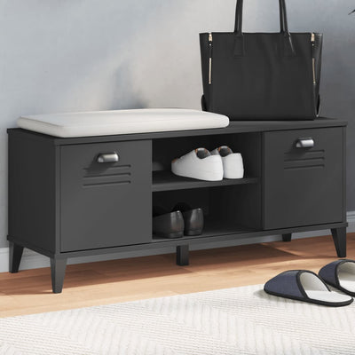 Stella Homewares Shoe Bench VIKEN Black 106x35x45 cm Engineered Wood