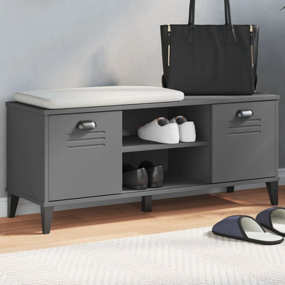 Stella Homewares Shoe Bench VIKEN Anthracite Grey 106x35x45 cm Engineered Wood