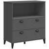 Stella Homewares Bookcase VIKEN Anthracite Grey 80x40x90 cm Engineered Wood