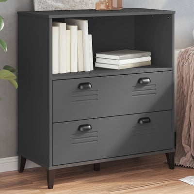 Stella Homewares Bookcase VIKEN Anthracite Grey 80x40x90 cm Engineered Wood