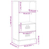 Stella Homewares Bookcase VIKEN Anthracite Grey 60x35x123 cm Engineered Wood