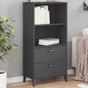 Stella Homewares Bookcase VIKEN Anthracite Grey 60x35x123 cm Engineered Wood