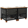Stella Homewares Garden Sofas Corner with Cushions 2 pcs Black Poly Rattan