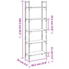 Stella Homewares Bookshelf 5-Tier Black 60.5x24x166.5 cm Engineered Wood