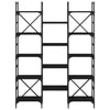 Stella Homewares Bookshelf Black 127.5x28.5x172.5 cm Engineered Wood