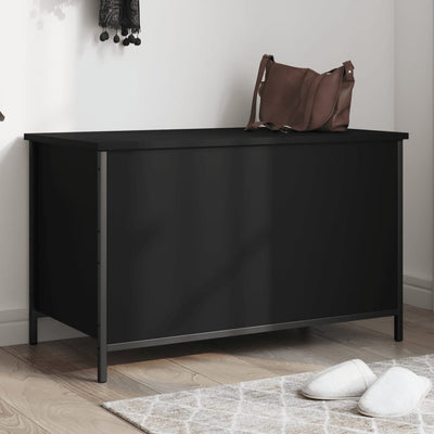 Stella Homewares Storage Bench Black 80x42.5x50 cm Engineered Wood