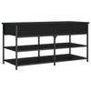 Stella Homewares Shoe Bench Black 100x42.5x50 cm Engineered Wood