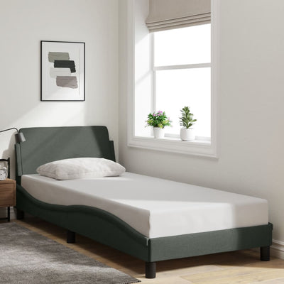 Stella Homewares Bed Frame without Mattress Dark Grey 90x190 cm Fabric