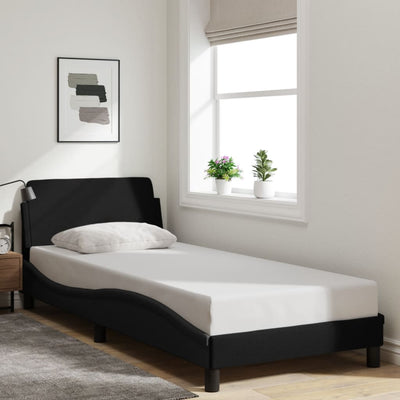 Stella Homewares Bed Frame without Mattress Black 90x190 cm Fabric