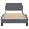 Stella Homewares Bed Frame without Mattress Dark Grey 90x190 cm Velvet