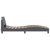 Stella Homewares Bed Frame without Mattress Dark Grey 90x190 cm Velvet