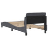 Stella Homewares Bed Frame without Mattress Dark Grey 90x190 cm Velvet