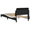 Stella Homewares Bed Frame "Dover" Black and White 90x190 cm Faux Leather