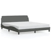 Stella Homewares Bed Frame without Mattress Dark Grey 152x203 cm Queen Fabric