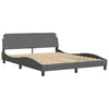 Stella Homewares Bed Frame without Mattress Dark Grey 152x203 cm Queen Fabric