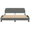 Stella Homewares Bed Frame without Mattress Dark Grey 152x203 cm Queen Fabric
