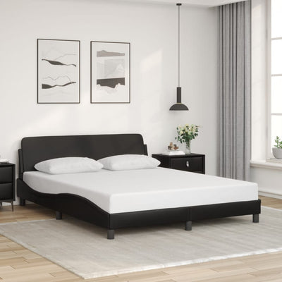 Stella Homewares Bed Frame "Dover" Black 152x203 cm Queen Faux Leather