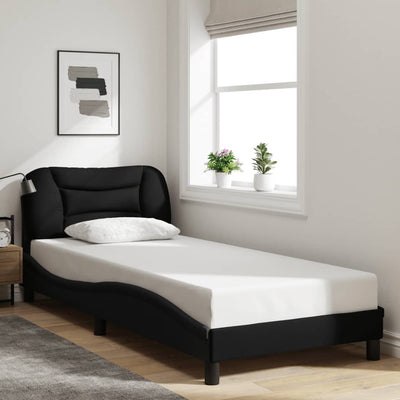Stella Homewares Bed Frame without Mattress "Hvar" Black 90x190 cm Fabric